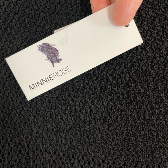 Minnie Rose Classic Black Knit crochet Maxi skirt for bohemian style. NWT M - Picture 3 of 6